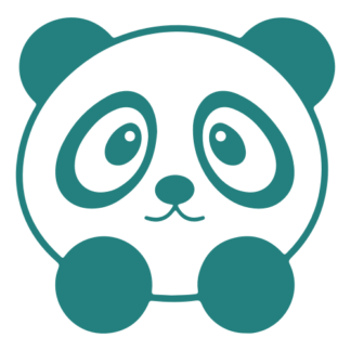 Sweet Little Panda Decal (Turquoise)